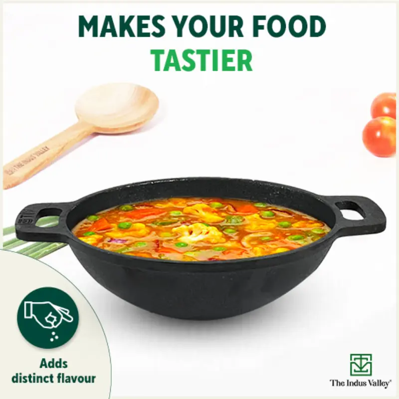 CASTrong Cast Iron Cookware Set: Free ₹110 Spatula +(30.5cm)Tawa+(25.4cm)Kadai+(22.9cm)Fry Pan, Kitchen set for Home, Pre-seasoned,100% Pure,Toxin-free - Image 8