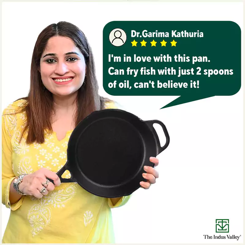 CASTrong Cast Iron Fry Pan/Skillet 25.4cm 1.7L, Pre-seasoned, Naturally Nonstick, 100% Pure, Toxin-free, Induction, Free 110 Spatula - Image 11