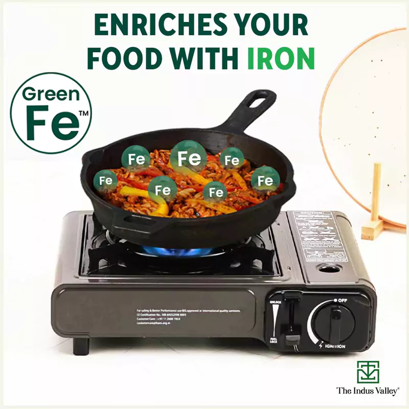 Super Smooth Cast Iron Set: (2.5L)Kadai+ Tawa+ (1.7L)Frypan, Kitchen set for Home, Naturally Nonstick, 100% Pure, Toxin-free, Free 400 Tadka Pan - Image 6