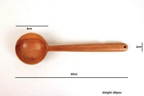 100% Natural Neem Wood Cooking & Serving Spoons/Spatula/Ladles, Set of 6, Toxin-free, Anti-microbial - Image 5
