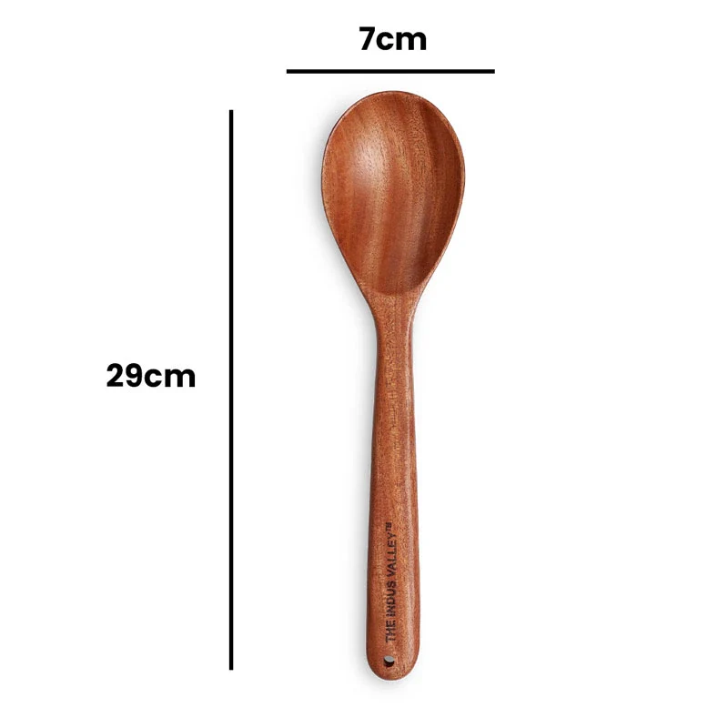 100% Natural Neem Wood Cooking & Serving Spoons/Spatula/Ladles, Set of 7, Toxin-free, Anti-microbial - Image 8