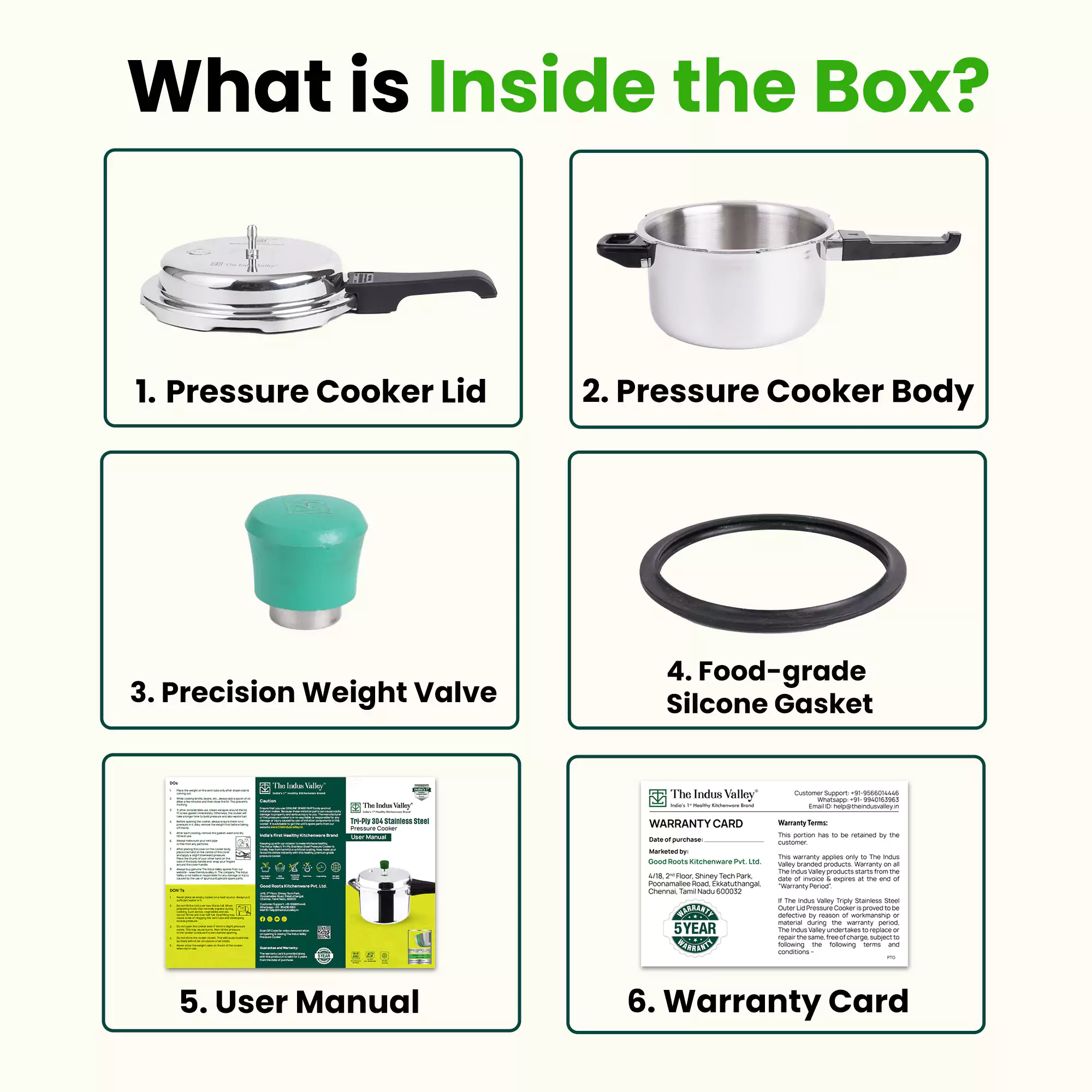 2L+5L RapidCuk Tri-ply Stainless Steel Pressure Cooker, Premium Quality, 3 Layer Heavy Bottom, 100% Safe, ISI Certified, 3 Yr Warranty, Induction & Gas - Image 9