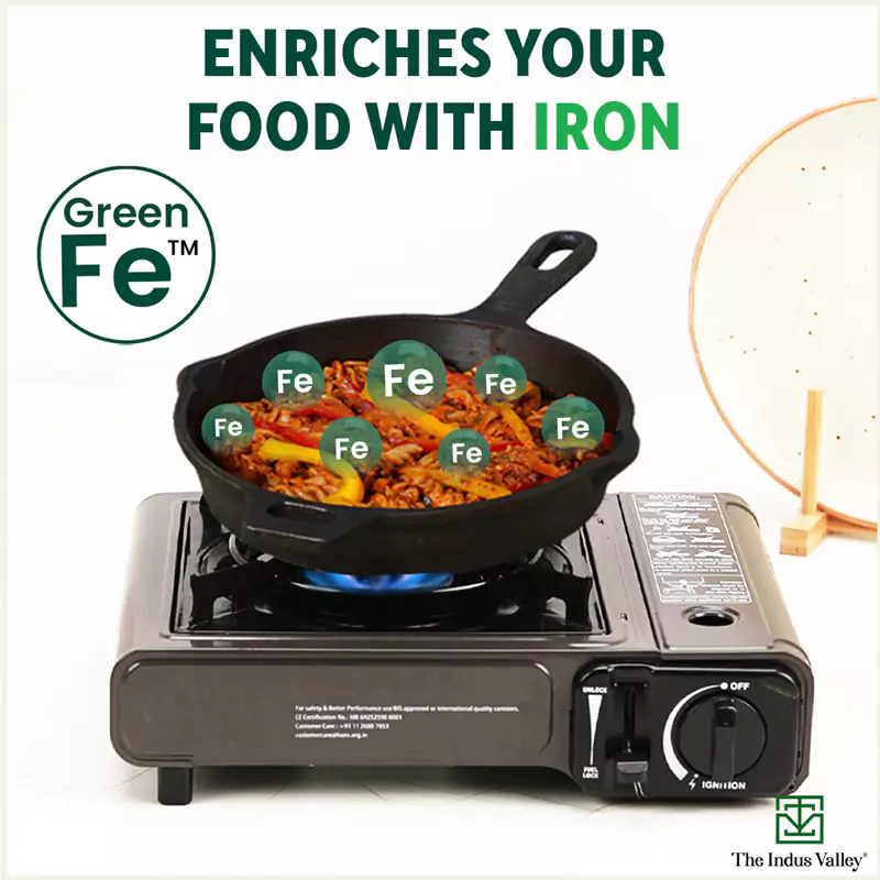 Super Smooth Cast Iron Fry Pan with Glass Lid 1.3/1.7L, 100% Pure, Toxin-free, Pre-seasoned, Induction, Naturally Nonstick - Image 6