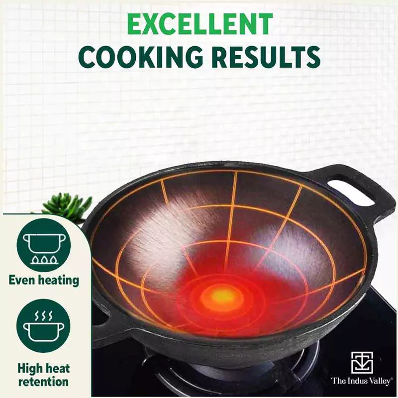 Super Smooth Cast Iron Kadai 2.5L + Free ₹400 TadkaPan,Pre-seasoned, Nonstick, 100% Pure, Toxin-free - Image 7