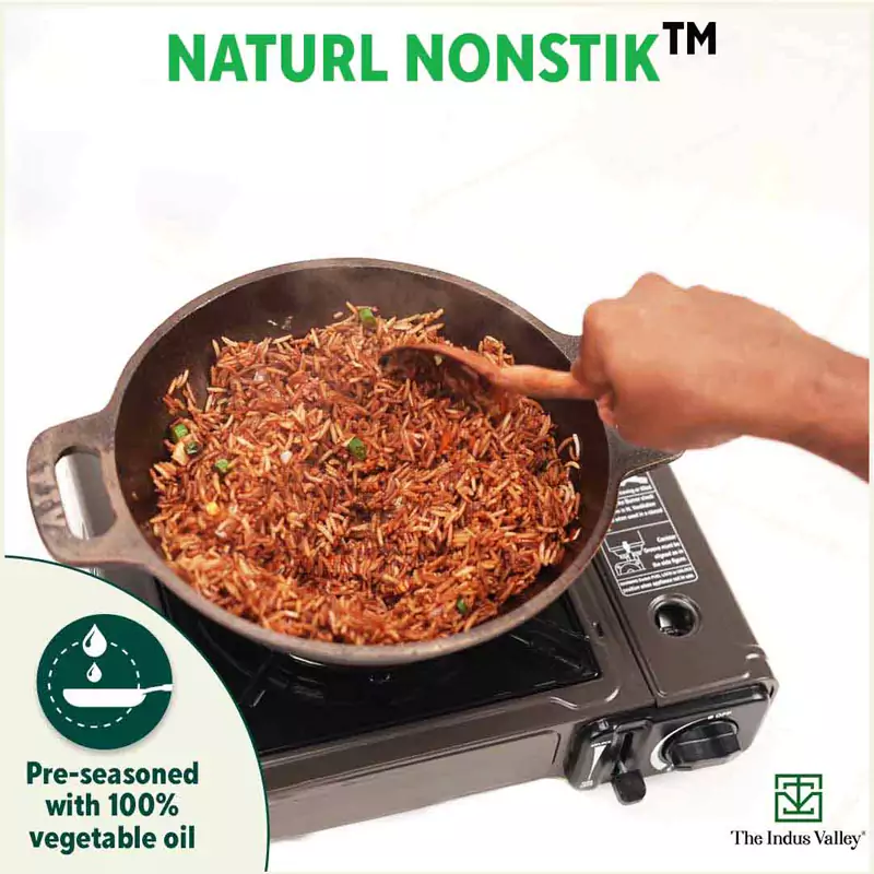 Super Smooth Cast Iron Kadai 2.5L + Free ₹400 TadkaPan,Pre-seasoned, Nonstick, 100% Pure, Toxin-free - Image 8
