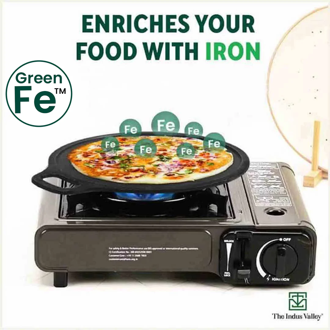 Super Smooth Cast Iron Tawa 30.5cm + Free 110 Spatula, Pre-seasoned, Naturally Nonstick, 100% Pure, Toxin-free 2.3kg - Image 6