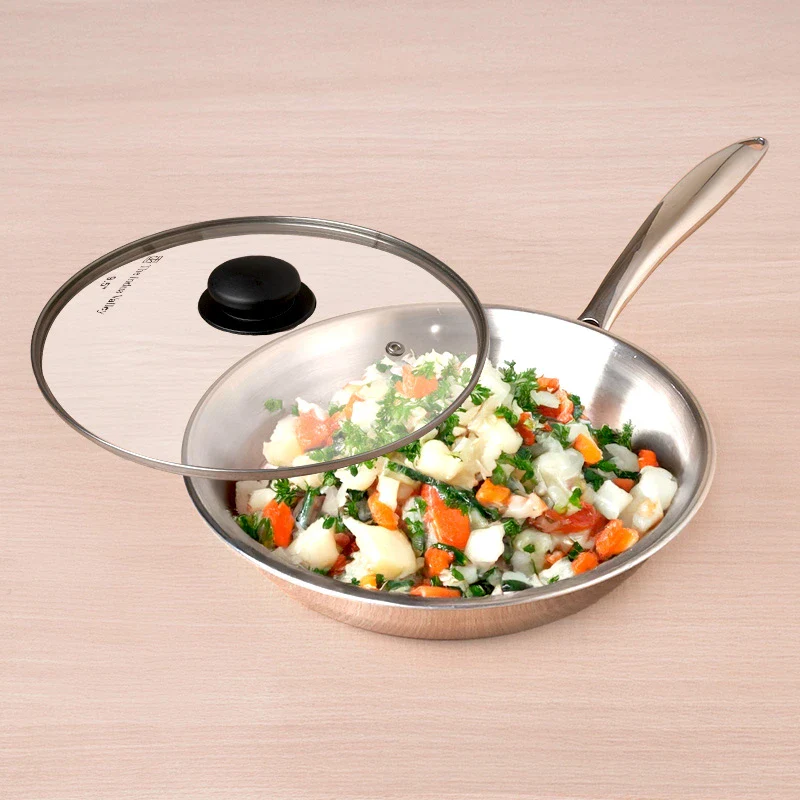 TurboCuk Tri-ply Stainless Steel Fry Pan+ Glass Lid 1.5/1.7/1.9L, Premium Quality, 3 Layer Thick Body, 100% Toxin-free, Non-stick, Induction & Gas